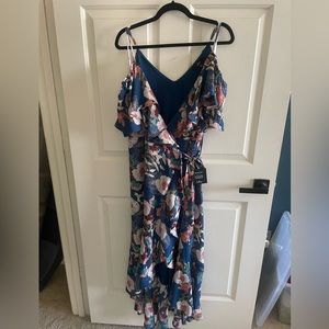 Lulu’s Cold Shoulder Wrap Dress